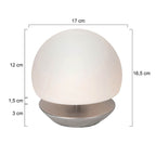 Tafellamp Ancilla 7932ST staal met wit glas en 3 stappen dimbaar