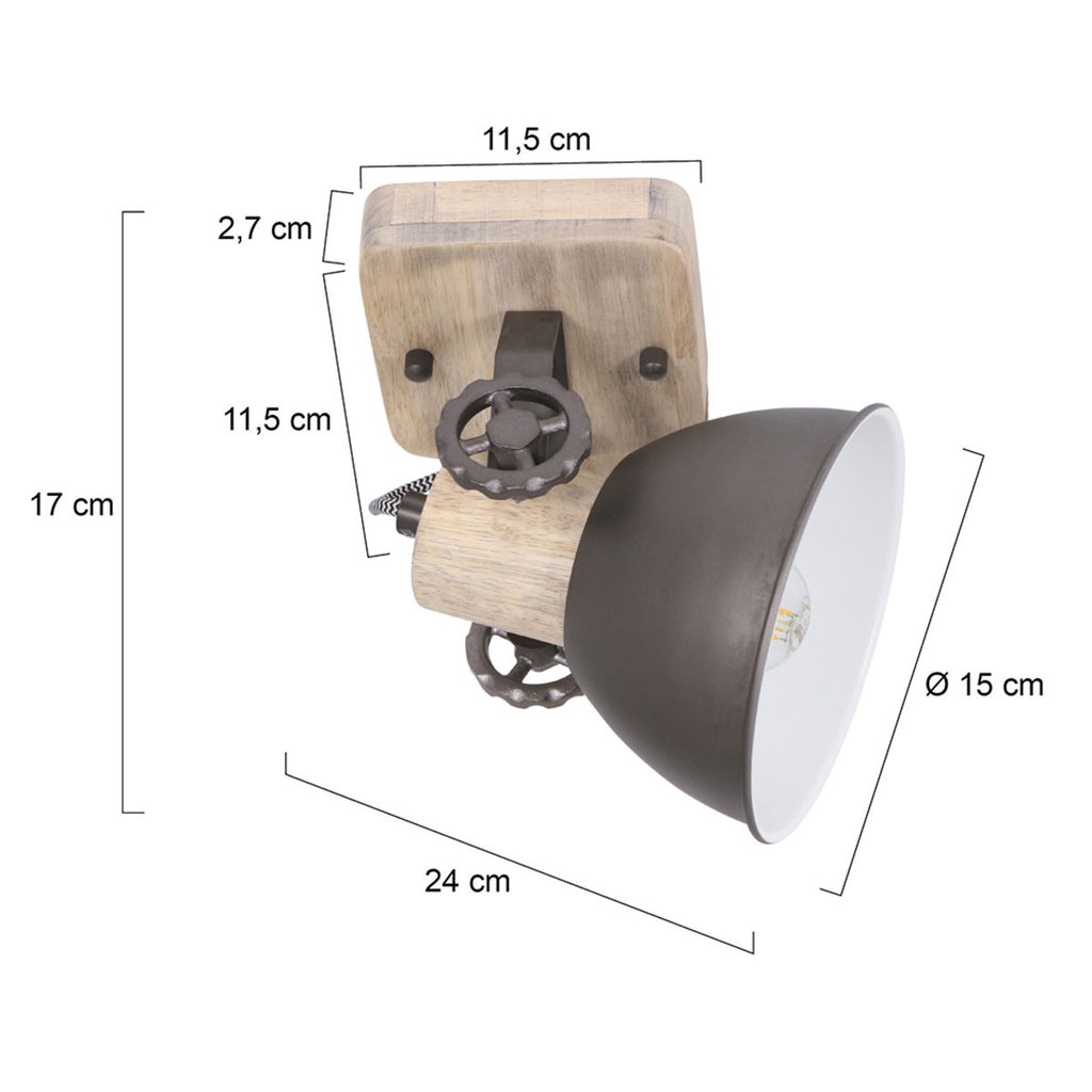 Plafondlamp Gearwood 7968A Antraciet E27