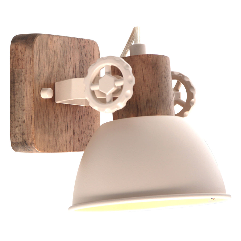 Gearwood 7968CR – Crème plafondlamp met houtdetails spot