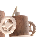 Gearwood 7968CR – Crème plafondlamp met houtdetails spot