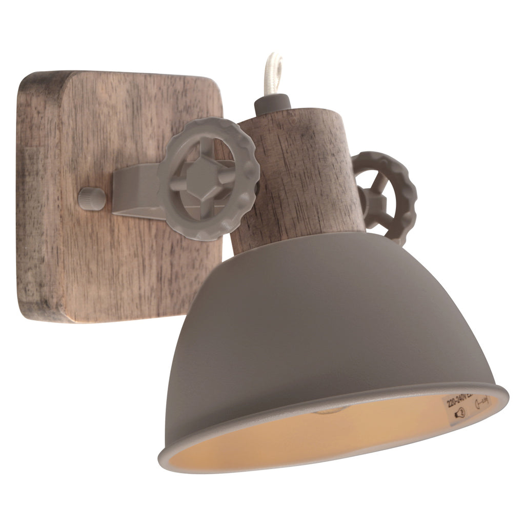 Gearwood 7968TA – Taupe plafondlamp met houtdetails spot