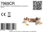 Gearwood 7969CR – Crème plafondlamp met houtaccent spot