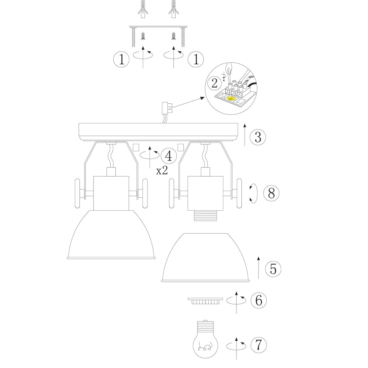 Plafondlamp Gearwood 7969G Groen E27 fittingen
