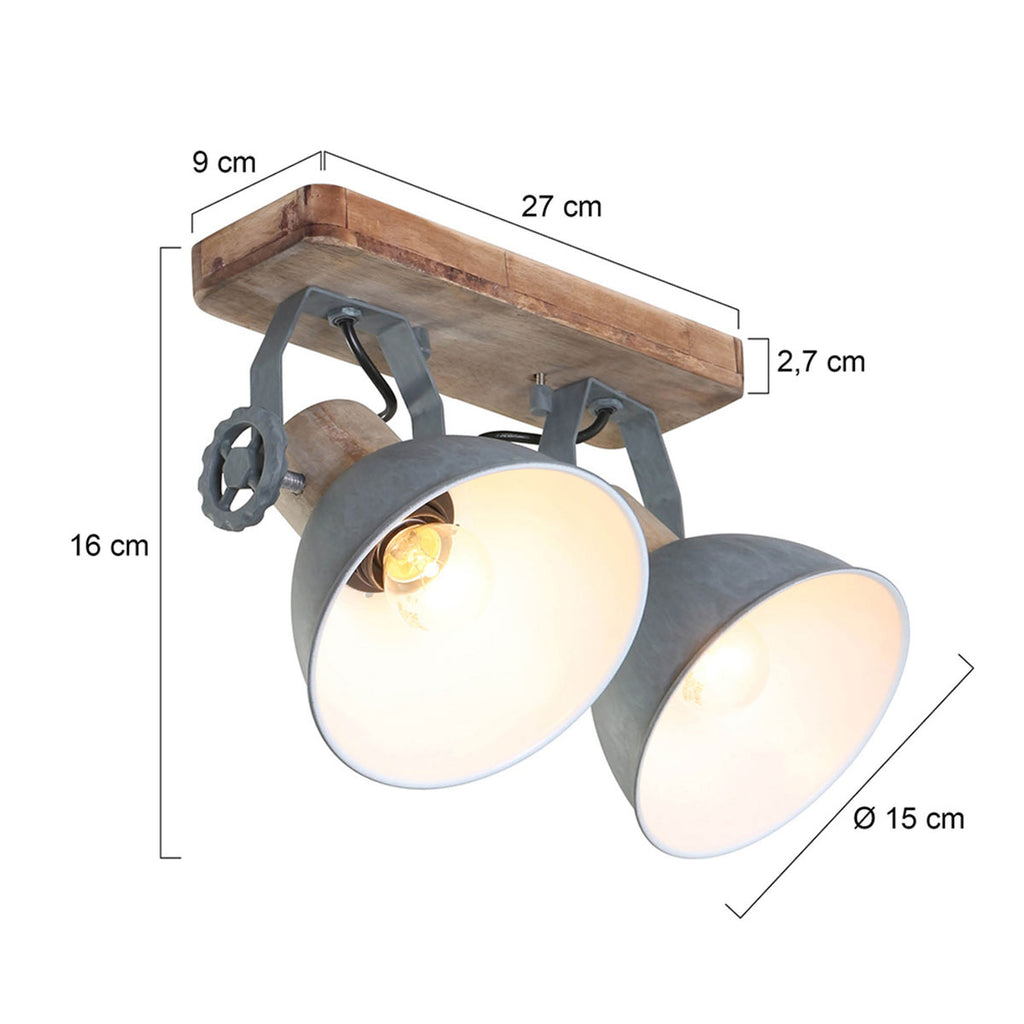 Plafondlamp Gearwood 7969GR Grijs E27 fittingen