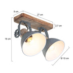 Plafondlamp Gearwood 7969GR Grijs E27 fittingen