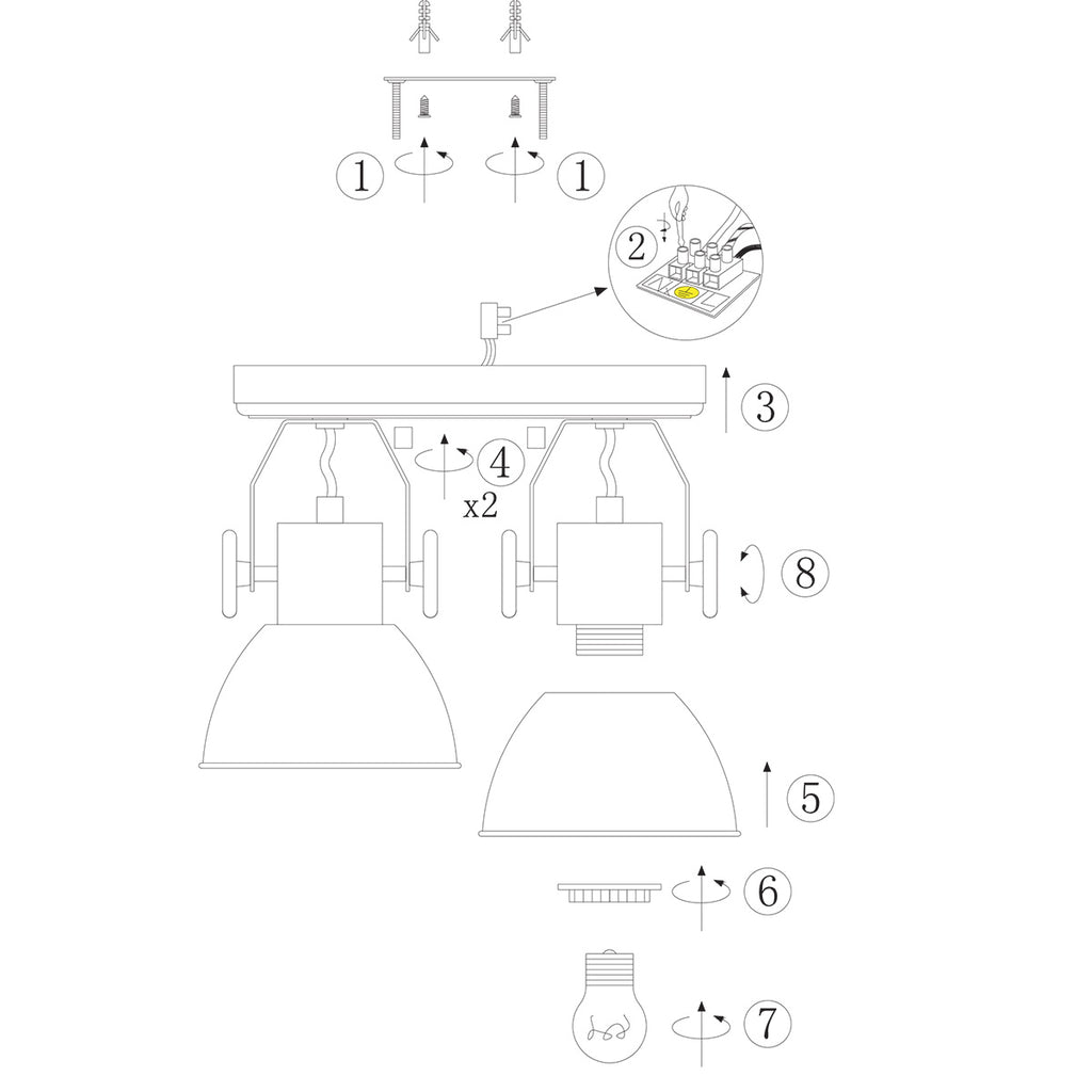 Plafondlamp Gearwood 7969GR Grijs E27 fittingen