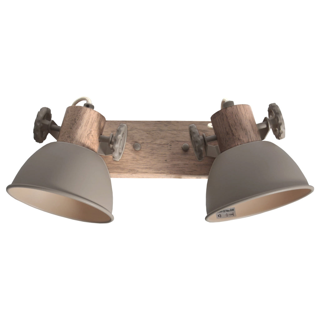 Gearwood 7969TA – Taupe plafondlamp met houtdetails spot