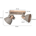 Gearwood 7969TA – Taupe plafondlamp met houtdetails spot