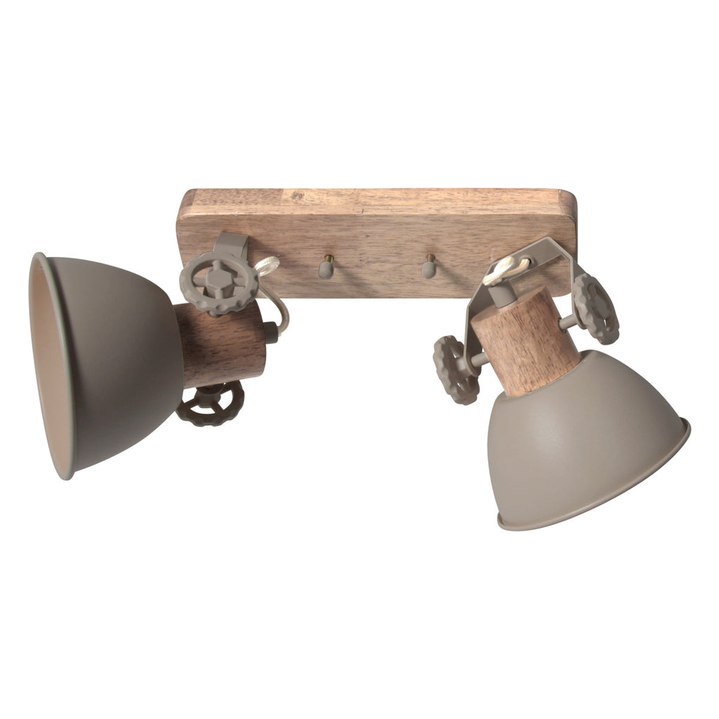 Gearwood 7969TA – Taupe plafondlamp met houtdetails spot