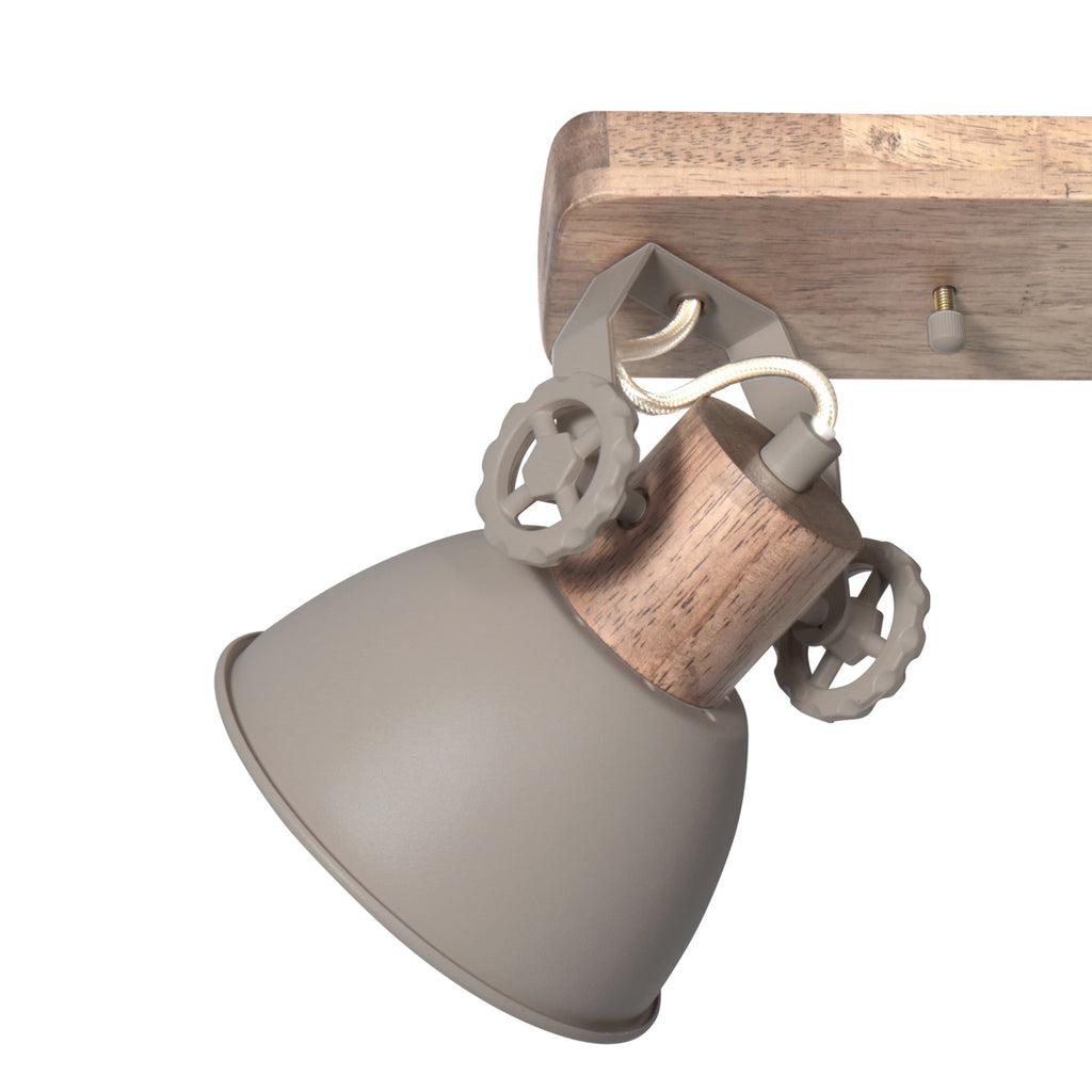 Gearwood 7969TA – Taupe plafondlamp met houtdetails spot