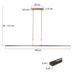 Hanglamp Zelena 7971BR bronzen LED lamp met regelbaar licht