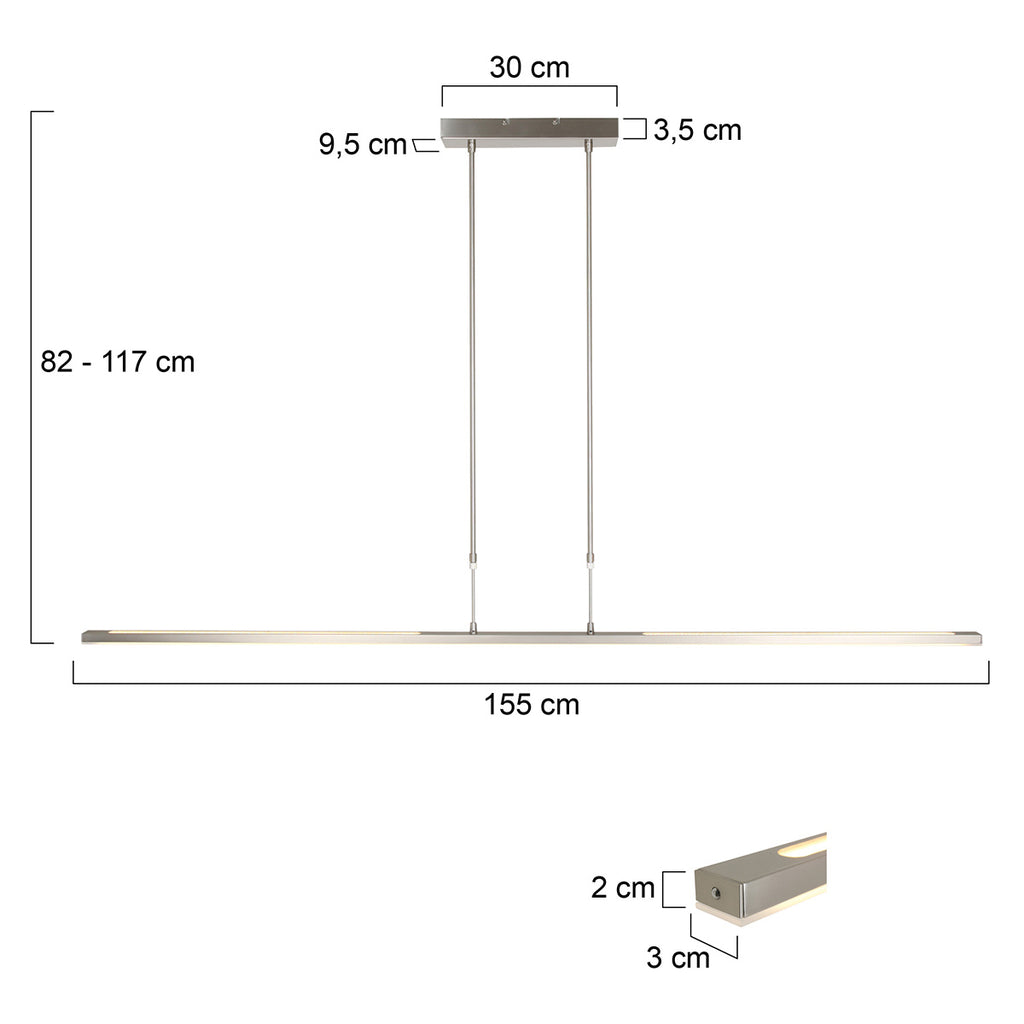 Hanglamp Zelena 7971ST Staal