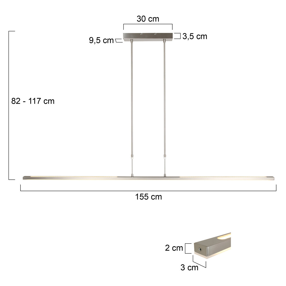 Hanglamp Zelena 7971ST Staal