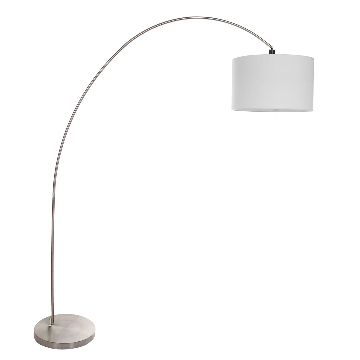 Booglamp Solva 7977ST met grof linnen witte lampenkap E27