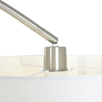 Booglamp Solva 7977ST met grof linnen witte lampenkap E27