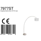 Booglamp Solva 7977ST met grof linnen witte lampenkap E27