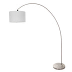 Booglamp Solva 7977ST met grof linnen witte lampenkap E27