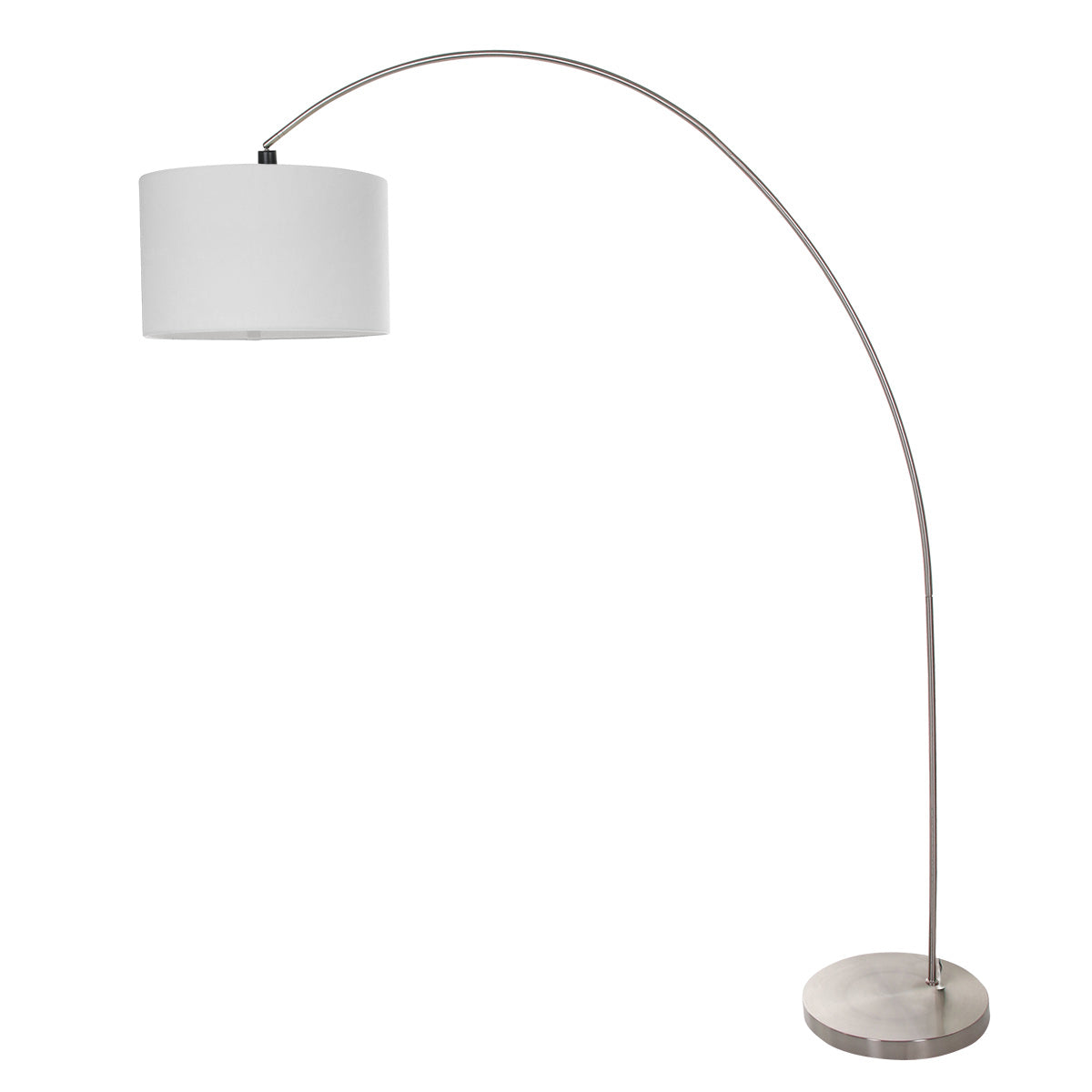 Booglamp Solva 7977ST met grof linnen witte lampenkap E27