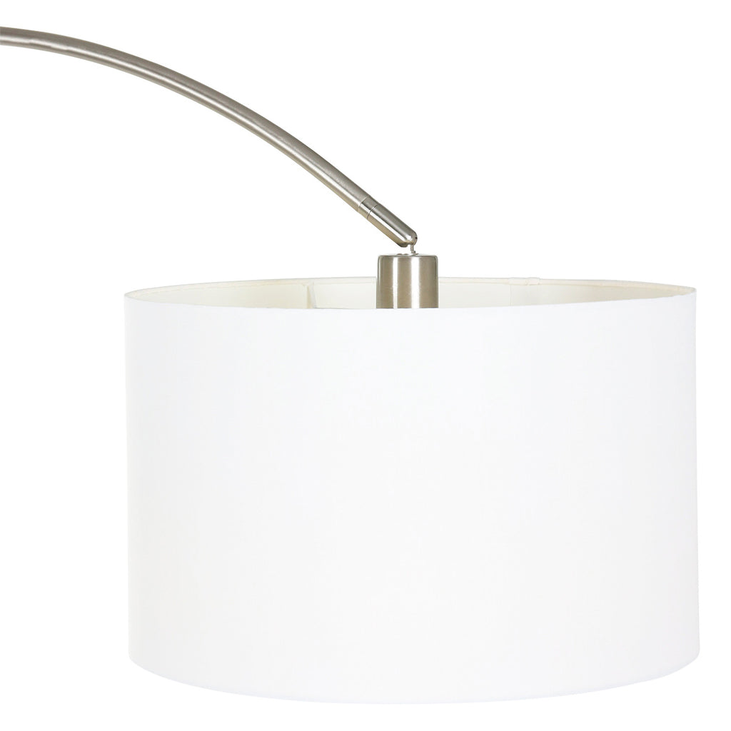 Booglamp Solva 7977ST met grof linnen witte lampenkap E27