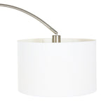 Booglamp Solva 7977ST met grof linnen witte lampenkap E27