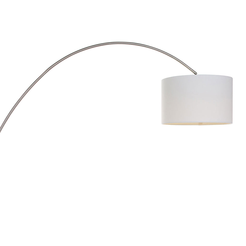 Booglamp Solva 7977ST met grof linnen witte lampenkap E27