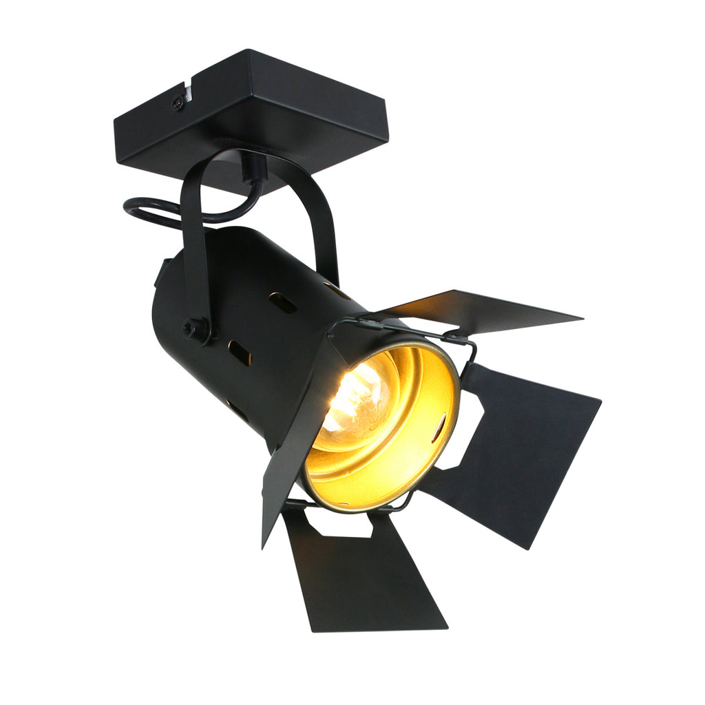 Zwarte plafondspot Carree 7996ZW met E27 fitting