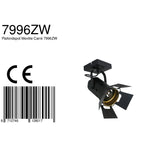 Zwarte plafondspot Carree 7996ZW met E27 fitting