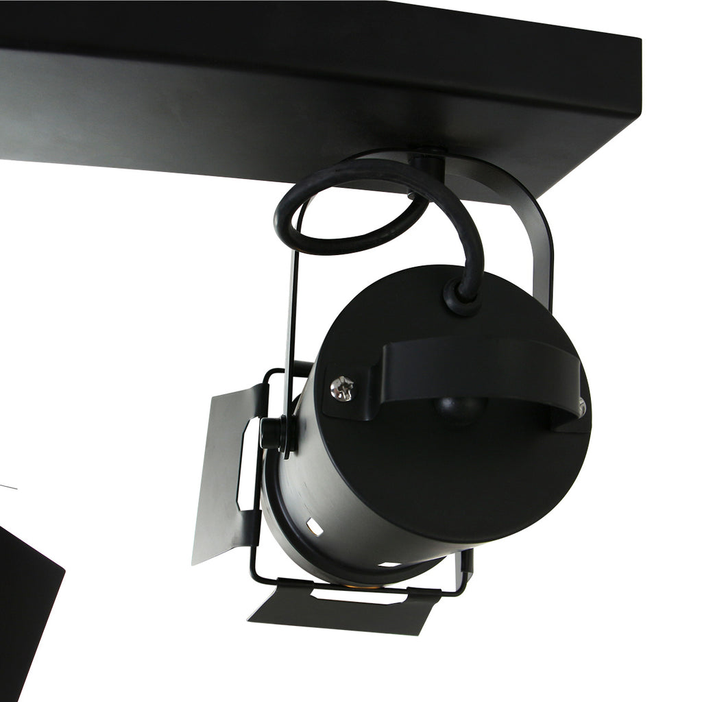Zwarte 2 lichts plafondspot Carree 7997ZW met E27 fitting