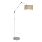 Vloerlamp Prestige Chic 7395ST+K1068RS Staal-Grijs Linnen