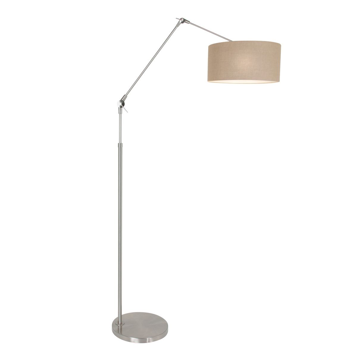 Vloerlamp Prestige Chic 7395ST+K1068RS Staal-Grijs Linnen