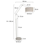 Vloerlamp Prestige Chic 7395ST+K1068RS Staal-Grijs Linnen