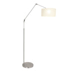 Vloerlamp Prestige Chic 7395ST+K1068QS Staal-Wit Linnen