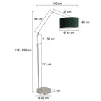 Vloerlamp Prestige Chic 7395ST+K1068VS Staal-Fluweel Groen
