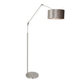 Vloerlamp Prestige Chic 7395ST+K1068GS Staal-Fluweel Zilver