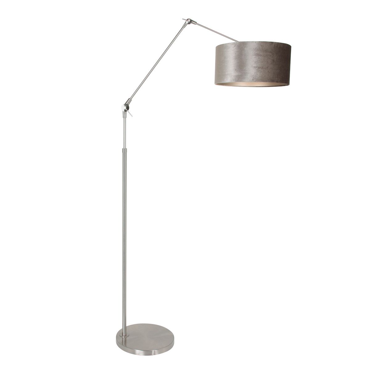 Vloerlamp Prestige Chic 7395ST+K1068GS Staal-Fluweel Zilver