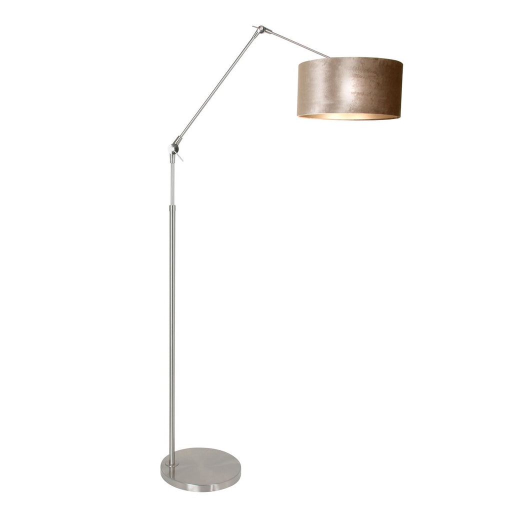 Vloerlamp Prestige Chic 7395ST+K1068GS Staal-Fluweel Zilver