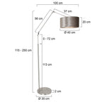 Vloerlamp Prestige Chic 7395ST+K1068GS Staal-Fluweel Zilver