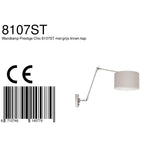 Wandlamp Prestige Chic 7396ST+K7396RS Staal-Grijs Linnen