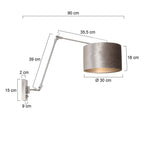 Wandlamp Prestige Chic 7396ST-K7396GS Staal-Fluweel Zilver