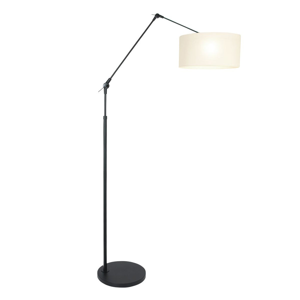 Vloerlamp Prestige Chic 7395ZW+K1068QS Zwart-Wit Linnen