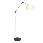 Vloerlamp Prestige Chic 7395ZW+K1068QS Zwart-Wit Linnen