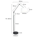 Vloerlamp Prestige Chic 7395ZW+K1068QS Zwart-Wit Linnen
