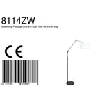 Vloerlamp Prestige Chic 7395ZW+K1068QS Zwart-Wit Linnen