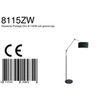 Vloerlamp Prestige Chic 7395ZW+K1068VS Zwart-Fluweel Groen