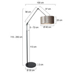 Vloerlamp Prestige Chic 7395ZW+K1068GS Zwart-Wit Linnen