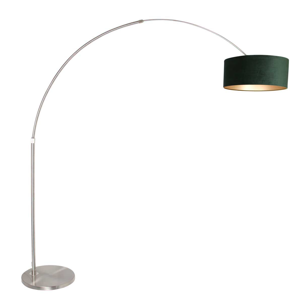 Vloerlamp Sparkled Light 7268ST+K1066VS Staal-Fluweel Groen