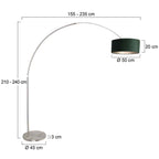 Vloerlamp Sparkled Light 7268ST+K1066VS Staal-Fluweel Groen