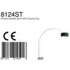 Vloerlamp Sparkled Light 7268ST+K1066VS Staal-Fluweel Groen
