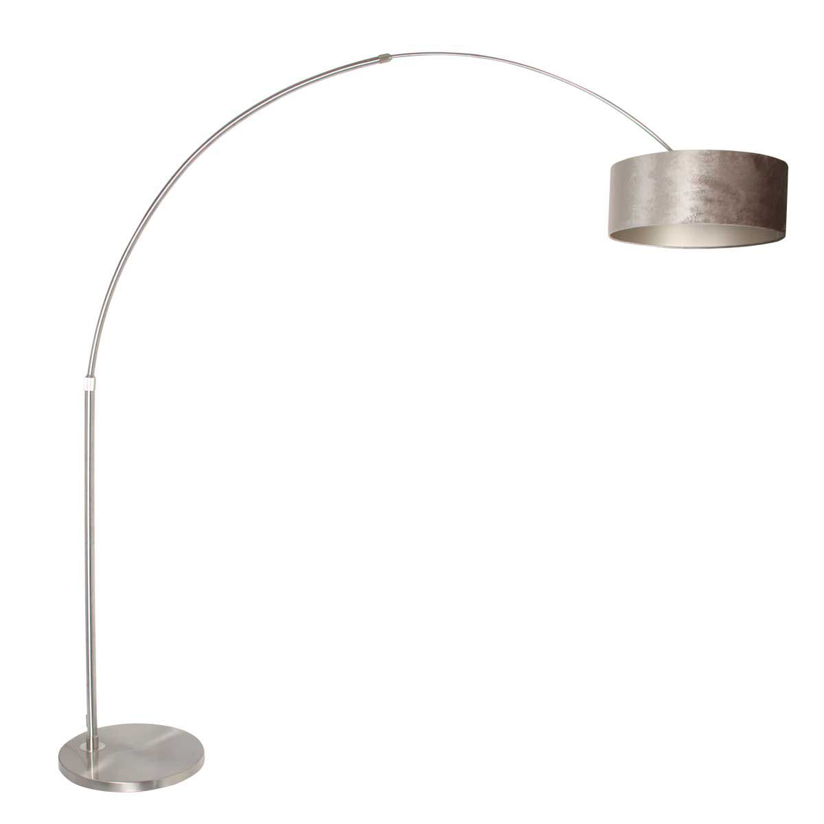 Vloerlamp Sparkled Light 7268ST+K1066GS Staal-Fluweel Zilver