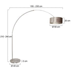 Vloerlamp Sparkled Light 7268ST+K1066GS Staal-Fluweel Zilver